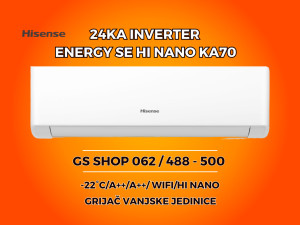 Klima Hisense 24-KA Energy SE KA70 -22 GRIJAČ VANJSKE — fotografija 1
