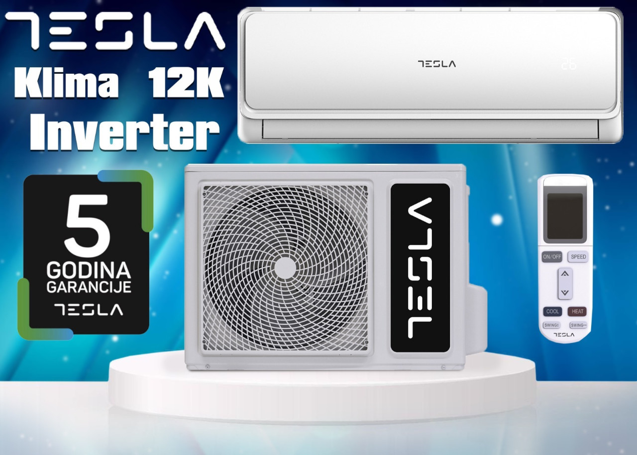 KLIMA UREDJAJ 12-KA INVERTER TESLA, 5GODINA GARANCIJA — fotografija 1