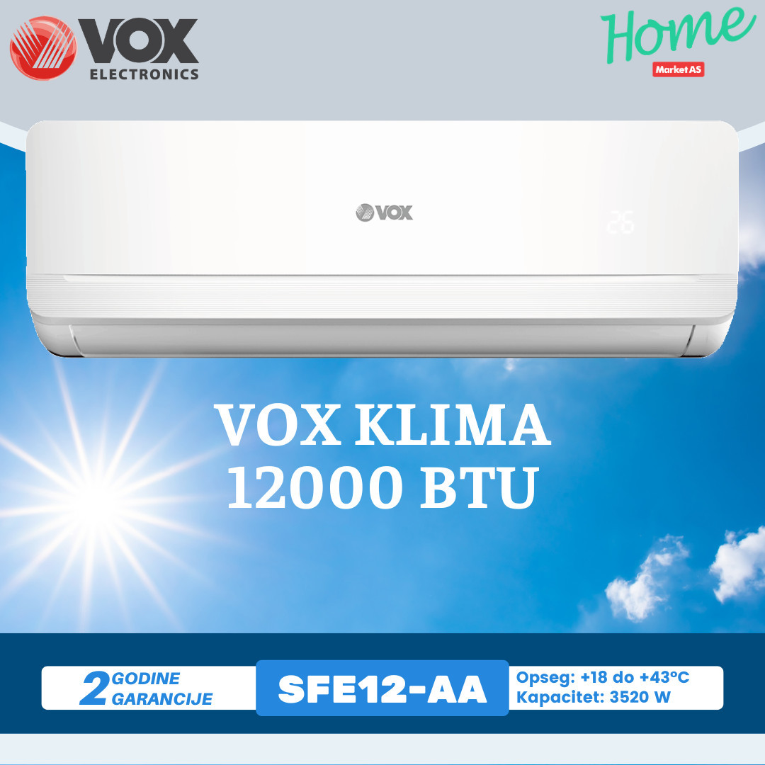 AKCIJA! VOX KLIMA 12000 BTU SFE12-AA — fotografija 1