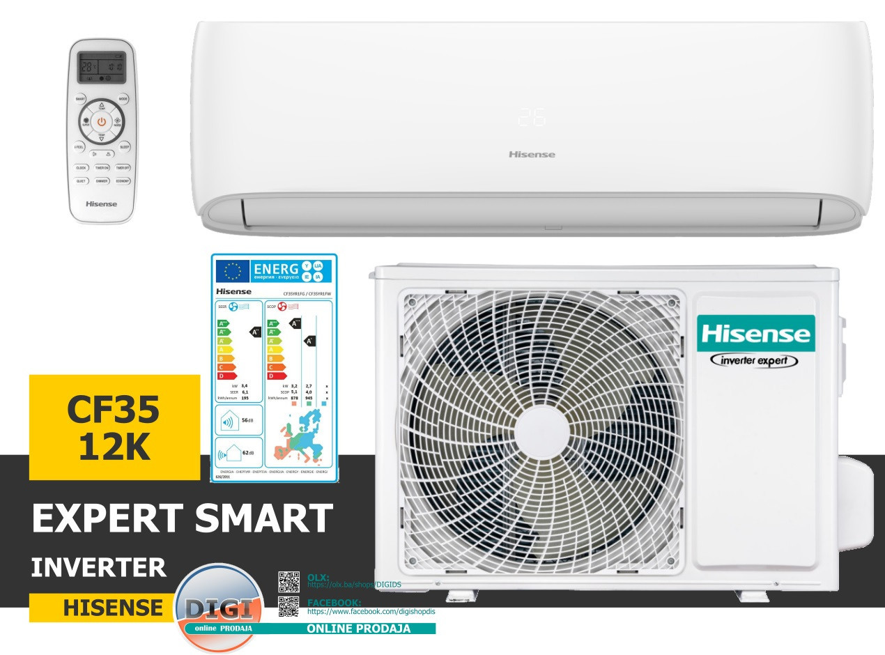 HISENSE EXPERT SMART CF35YR1FG 12 12K -20 WIFI DIGI PRNJAVOR — fotografija 1