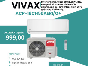 Vivax ACP-18CH50AERI/O+  Klima Uređaj, Akcijska Cijena
