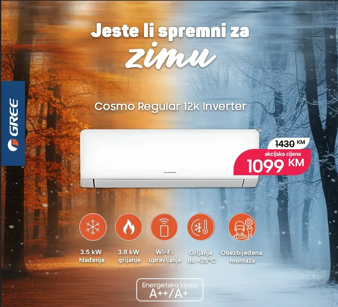 Klima GREE REGULAR 12-ka  WIFI sa grijacem vanjske d0 -25 — fotografija 1