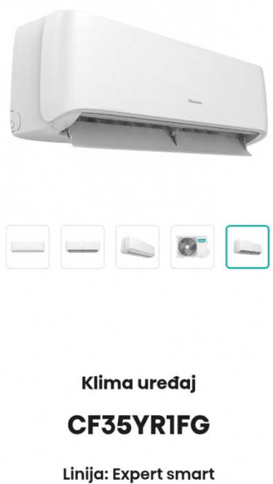 Hisense klima uređaj CF35YR1FG/CF35YR1FW Expert Smart 12K — fotografija 1