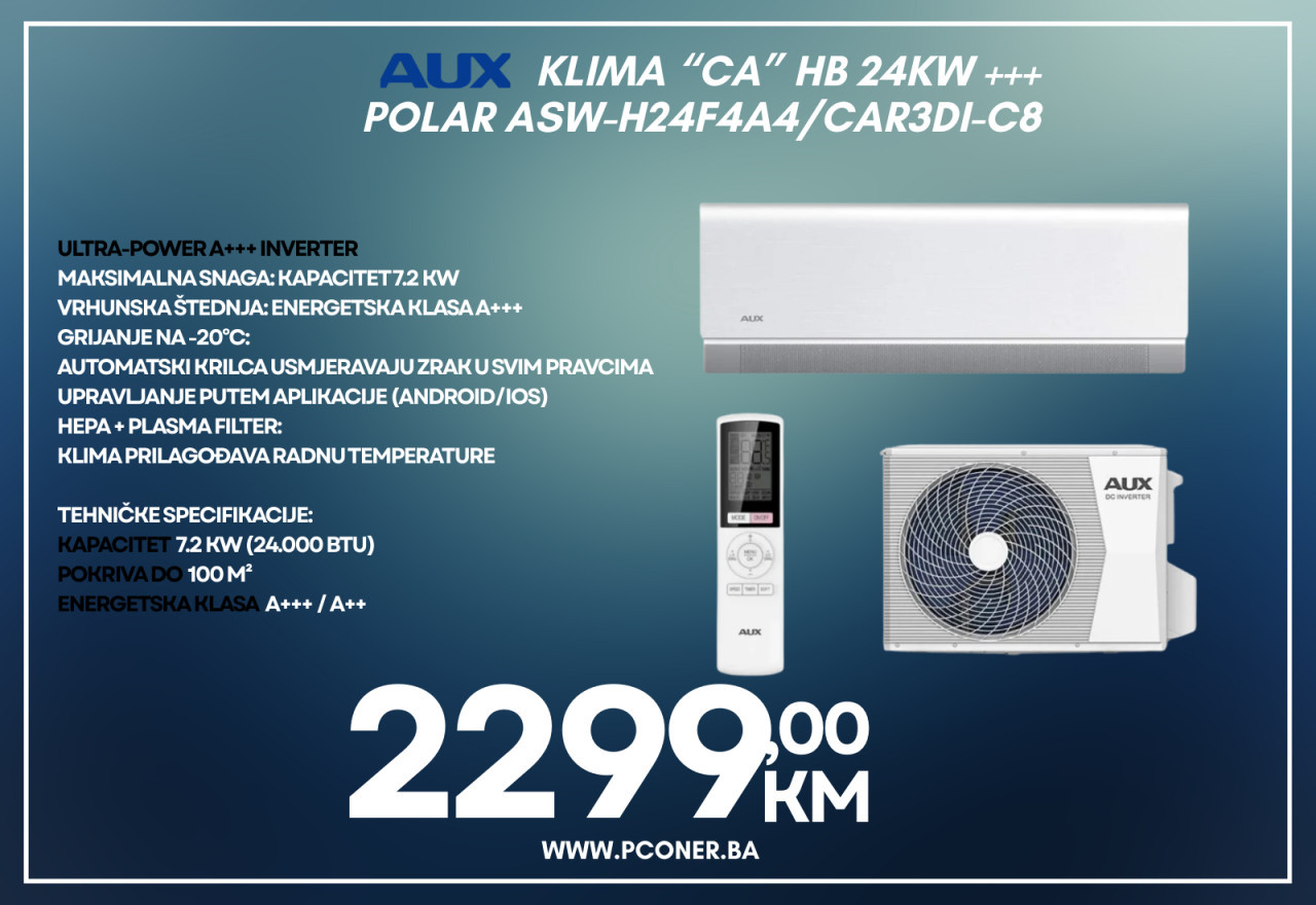 AUX KLIMA 24KW ASW-H24F4A4 "CA" POLAR — fotografija 1