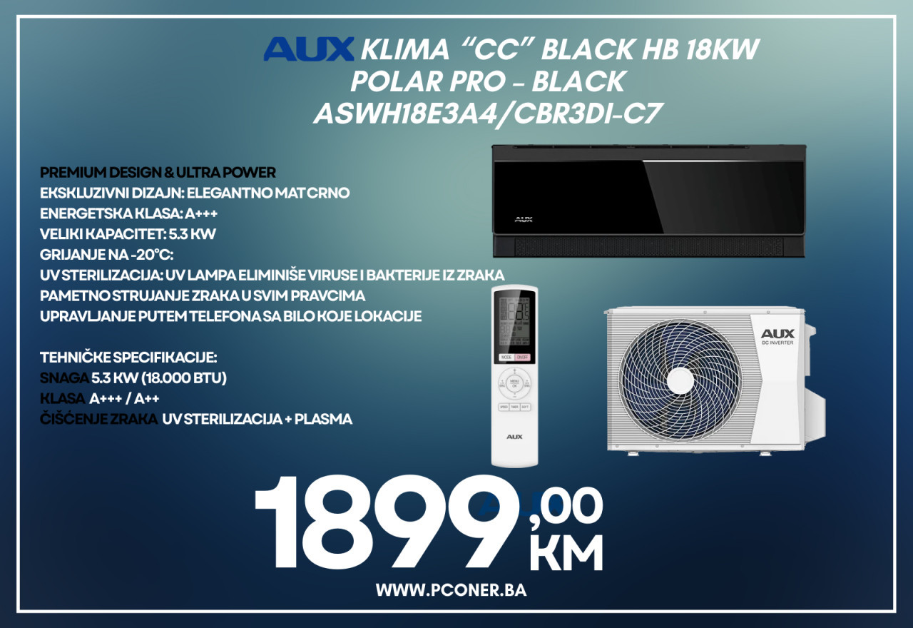 AUX KLIMA INVERTER 18K ASW-H18E3A4 "CC" POLAR PRO — fotografija 1