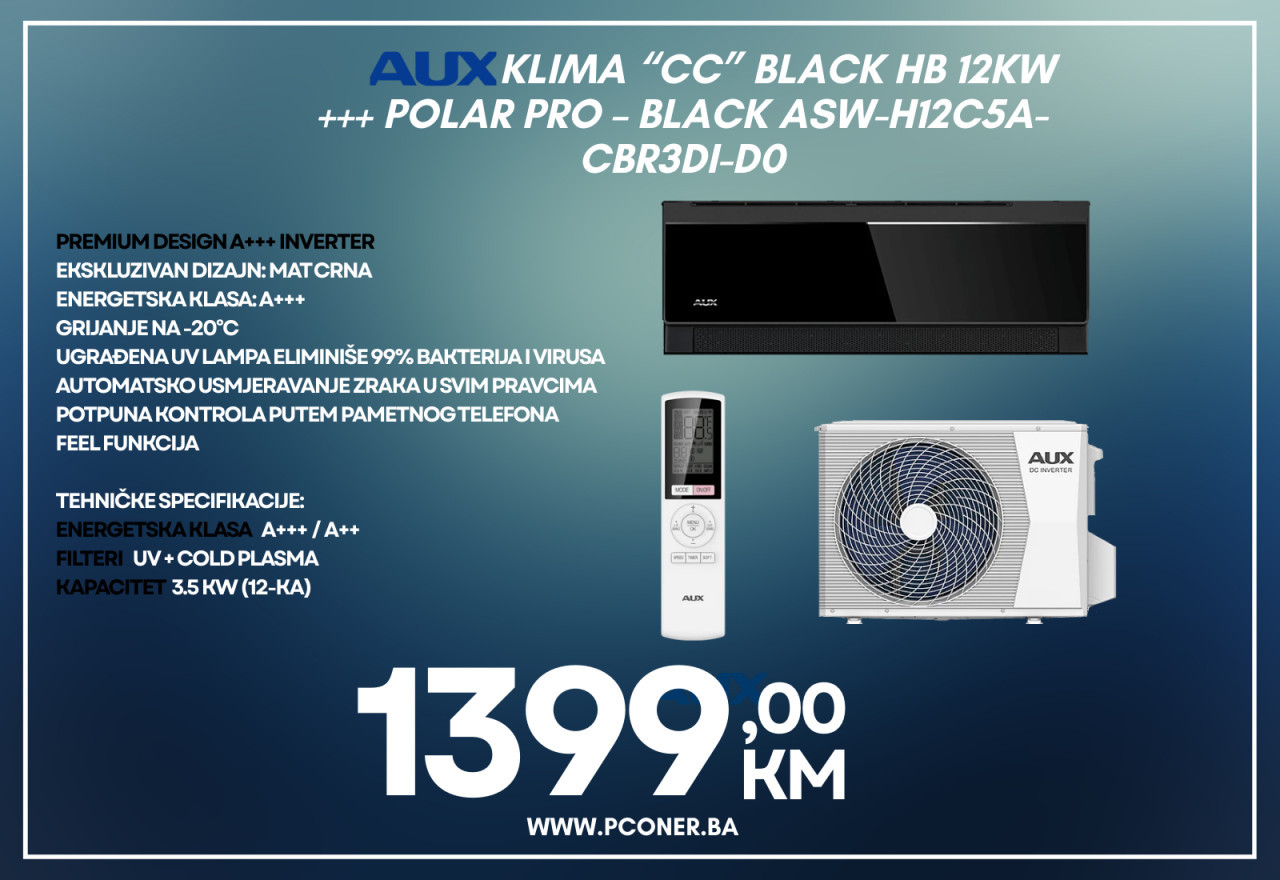 AUX KLIMA INVERTER 12K ASW-H12C5A4 "CC" POLAR PRO — fotografija 1