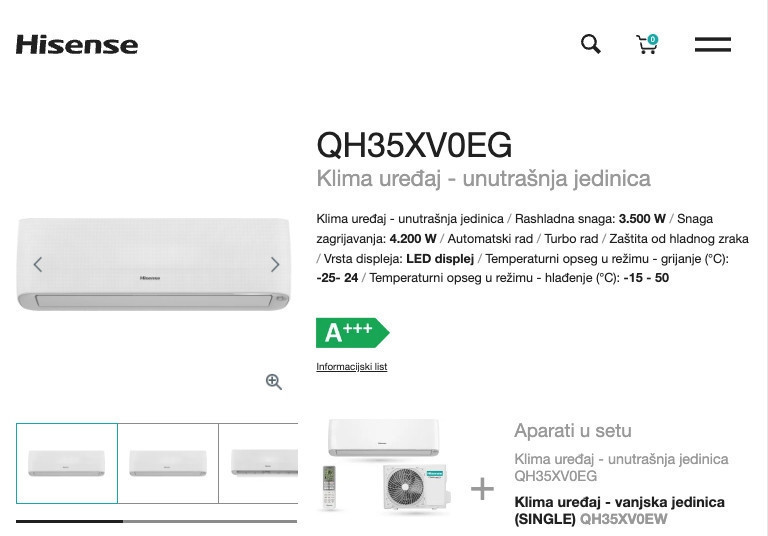 Hisense QH35 energy Nordic A+++ — fotografija 1