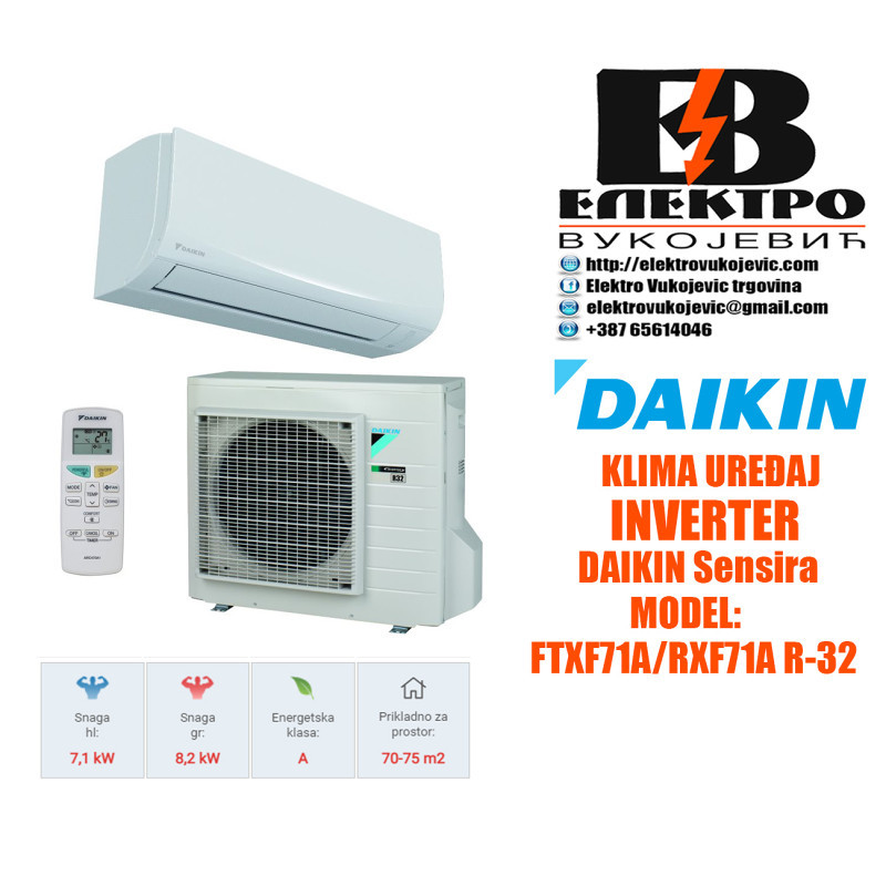 Klima uređaj inverter Daikin Sensira 7,1kW/8,2kW — fotografija 1