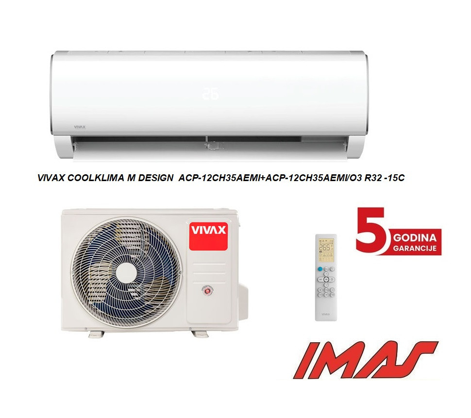 VIVAX COOL KLIMA M DESIGN 3,5KW ACP-12CH35AEMI R32 -15C — fotografija 1