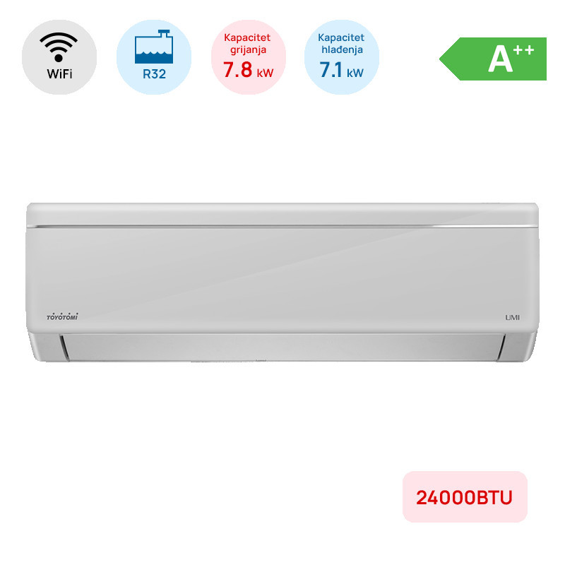 Klima TOYOTOMI 24-ka Umi 7.1kW A++ do -15 HEPA — fotografija 1
