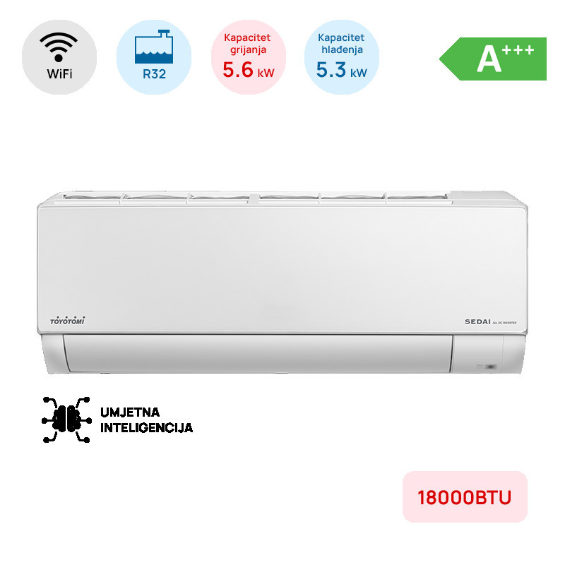 Klima TOYOTOMI 18-ka Sedai A18SC A+++ do -30 HEPA — fotografija 1