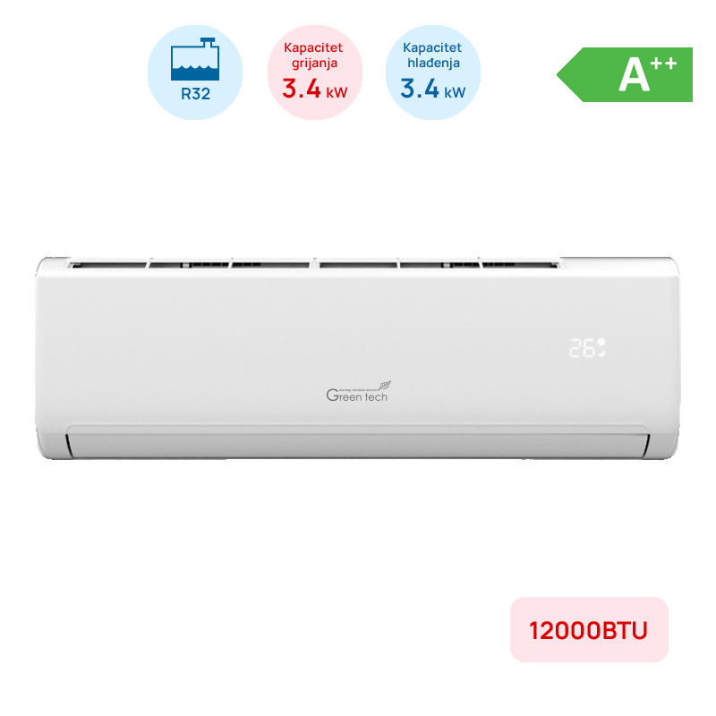 Green Tech 12-ka INVERTER A++ do -22 dva grijača bijela — fotografija 1