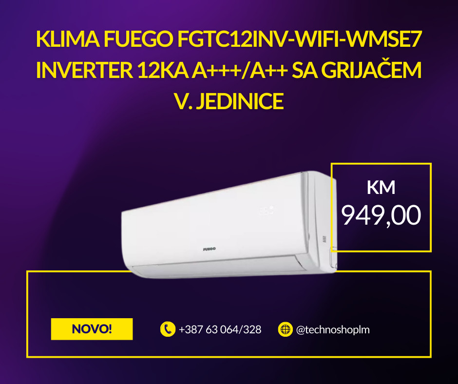FUEGO Klima 12ka Inverter A+++/A++ WiFi FGTC12INV — fotografija 1