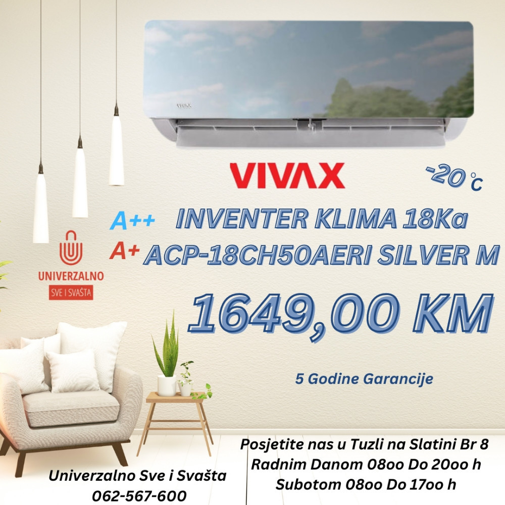 VIVAX COOL KLIMA UREDAJ ACP-18CH35AERI+ SILVER MIRROR — fotografija 1