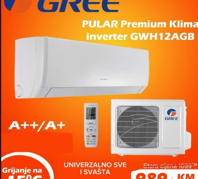 Klima GREE Pular Inverter -15WiFi  GWH12AGB WIFI — fotografija 1