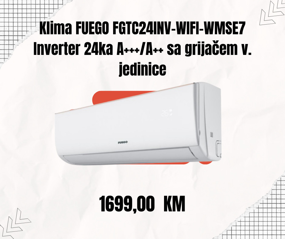 FUEGO FGTC24INV-WIFI-WMSE7 Inverter Klima 24ka A+++/A++ — fotografija 1