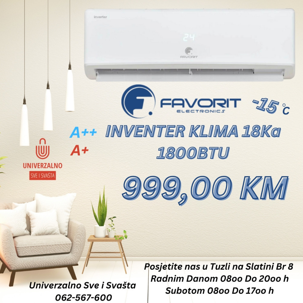 KLIMA FAVORIT 18K INVENTER -15 — fotografija 1
