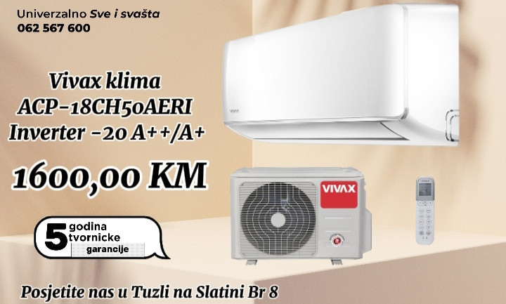 KLIMA VIVAX 18-Ka INVENTER -20 ACP 18CH50AERIR32 — fotografija 1