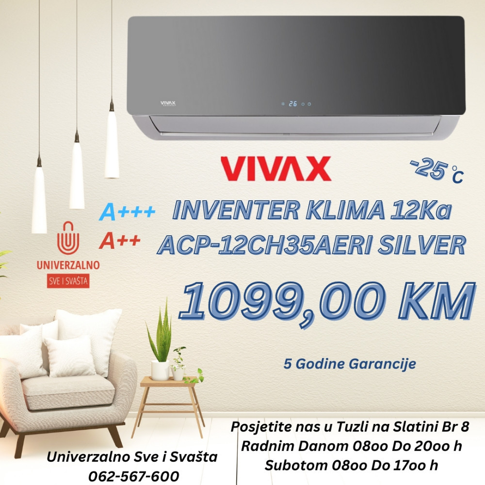 VIVAX COOL KLIMA UREDAJ ACP-12CH35AERI+ SILVER MIRROR — fotografija 1