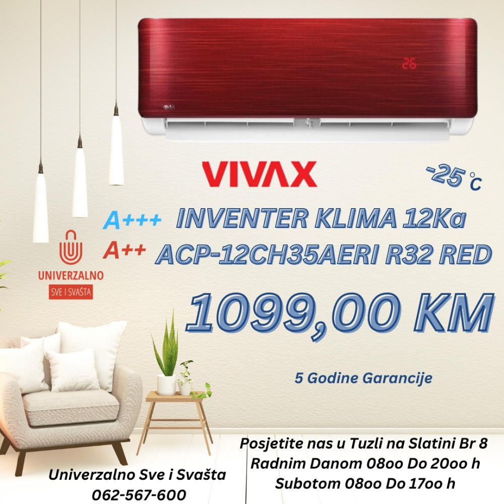 VIVAX COOL KLIMA UREDAJ ACP-12CH35AERI+RED — fotografija 1