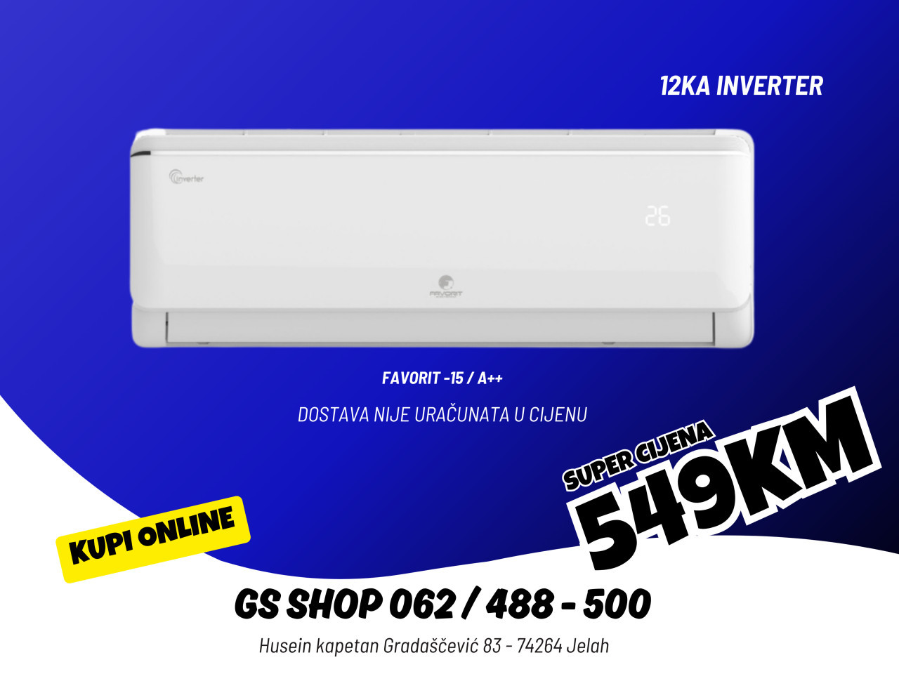 Klima FAVORIT 12KA INVERTER -15 / A++ — fotografija 1