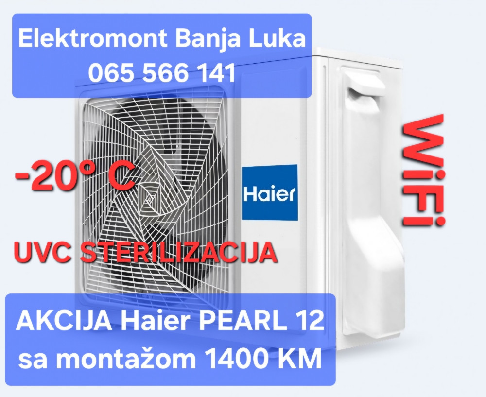 AKCIJA klima inverter Haier PEARL 12 uvc sterilizacija-20C grijač — fotografija 1