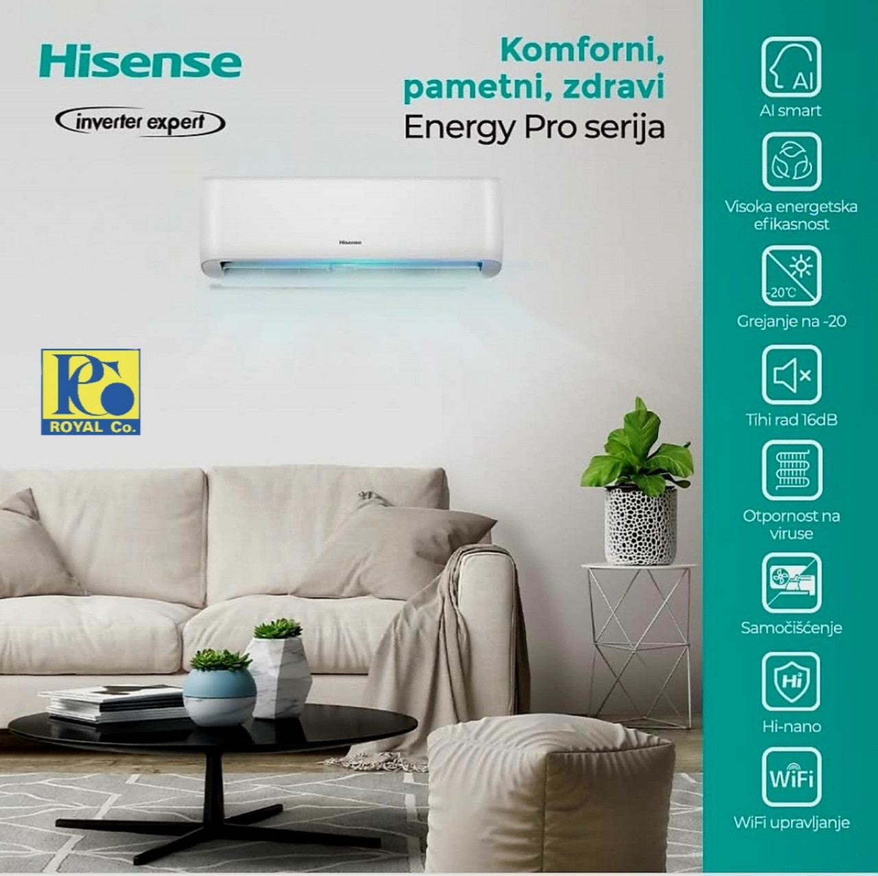 HISENSE ENERGY PRO 12KA ENERGY PRO QE35XV0EG GRIJANJE DO -22 A+++ — fotografija 1