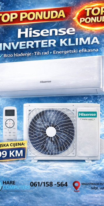 HISENSE INVERTER KLIMA UREĐAJ AKCIJA 599 KM — fotografija 1