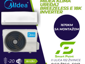 MIDEA BREEZELESS E klima uređaj -20C A++ WI-FI sa montažom