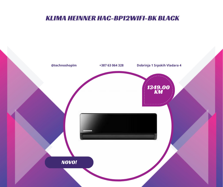Klima uređaj Heinner HAC-BP12WIFI-BK — fotografija 1