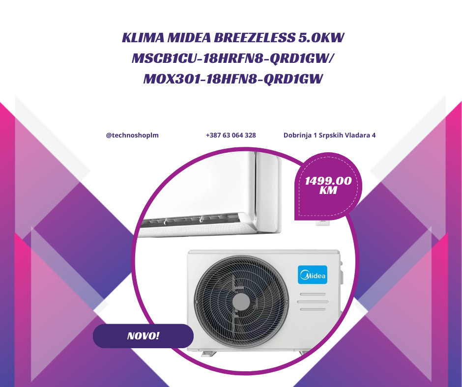 Klima uređaj Midea Breezeless — fotografija 1