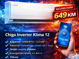 Chigo Inverter Klima 12 (3.5kW) WiFi + Grijač AKCIJA — fotografija 1