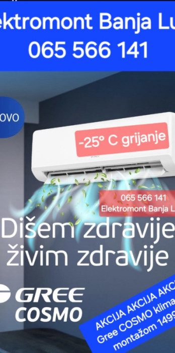 Klima 12 INVERTER -25 Gree COSMO Regural NOVI MODEL Banja Luka — fotografija 1