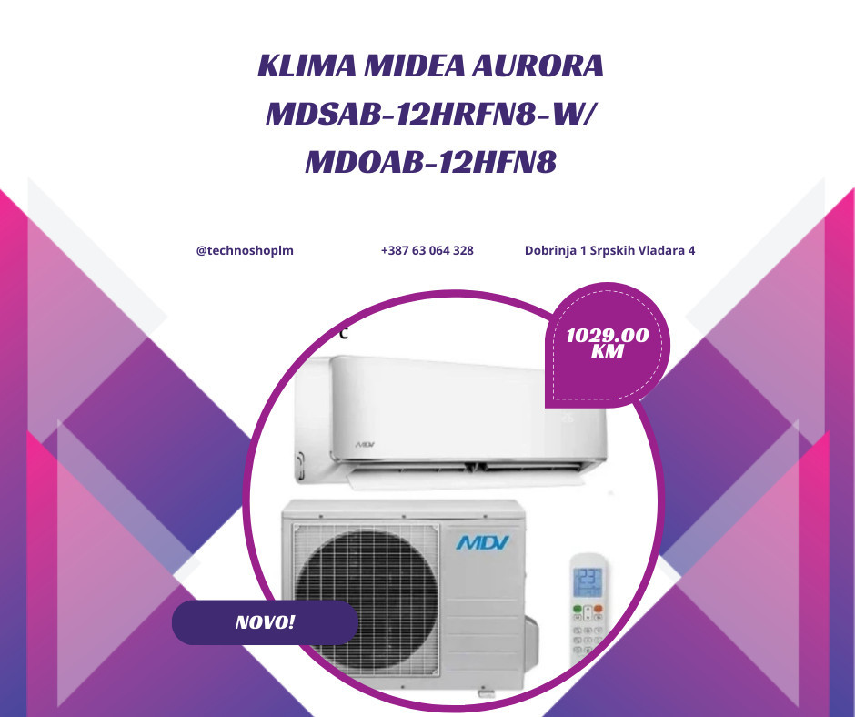 Midea Aurora 12HRFN8-W split klima uređa — fotografija 1