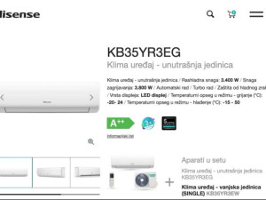 Hisense 12 WiFi A++ INVERTER -20 KB35
Wings PRO 12ka Grijac — fotografija 1