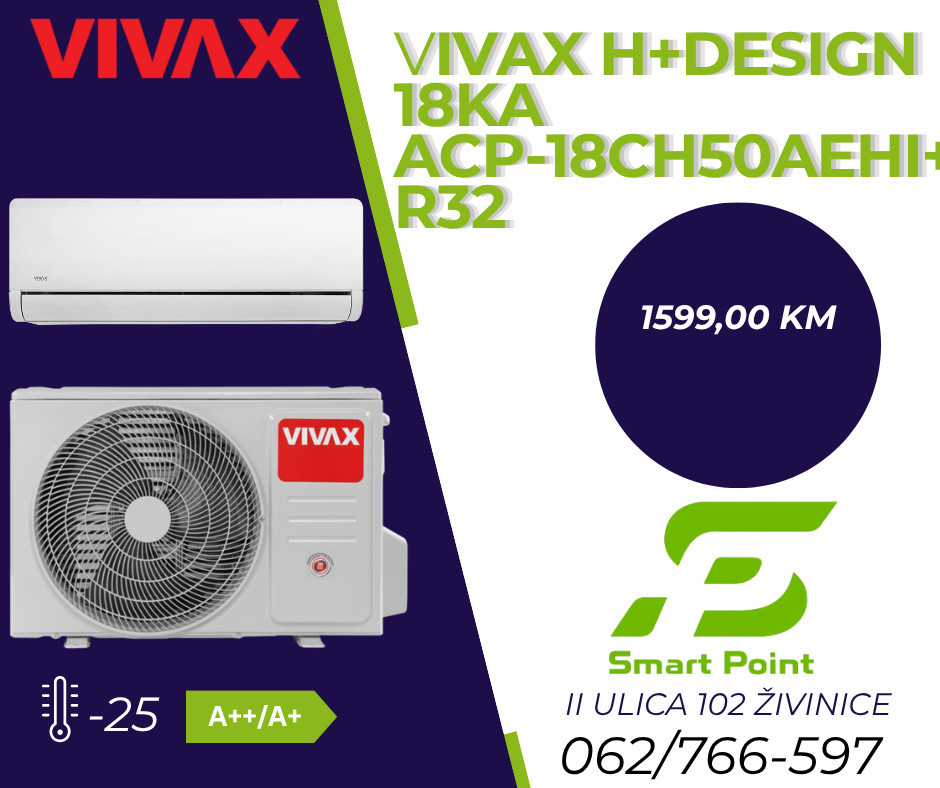 VIVAX H+ Inverter klima 18ka ACP-18CH50AEHI+ R32 — fotografija 1