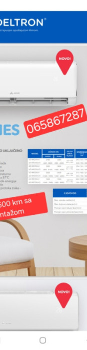 KLIMA AZURI 18000 BTU -25 WI FI SA MONTAŽOM — fotografija 1
