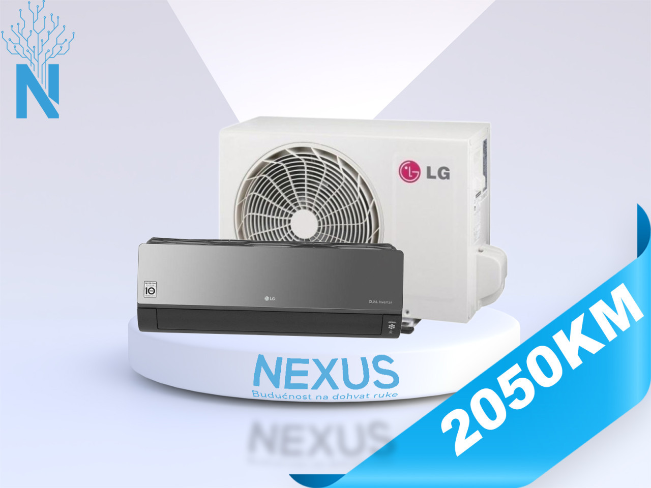 LG KLIMA 12-ka Moderan ARTCOOL MIRROR AC12BK UvNano Dual Inverter — fotografija 1