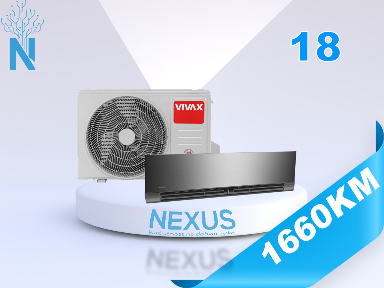 Vivax Klima AEHI 18CH35AEHI+ 18-ka MIRROR OGLEDALO Inverter Wi-Fi — fotografija 1