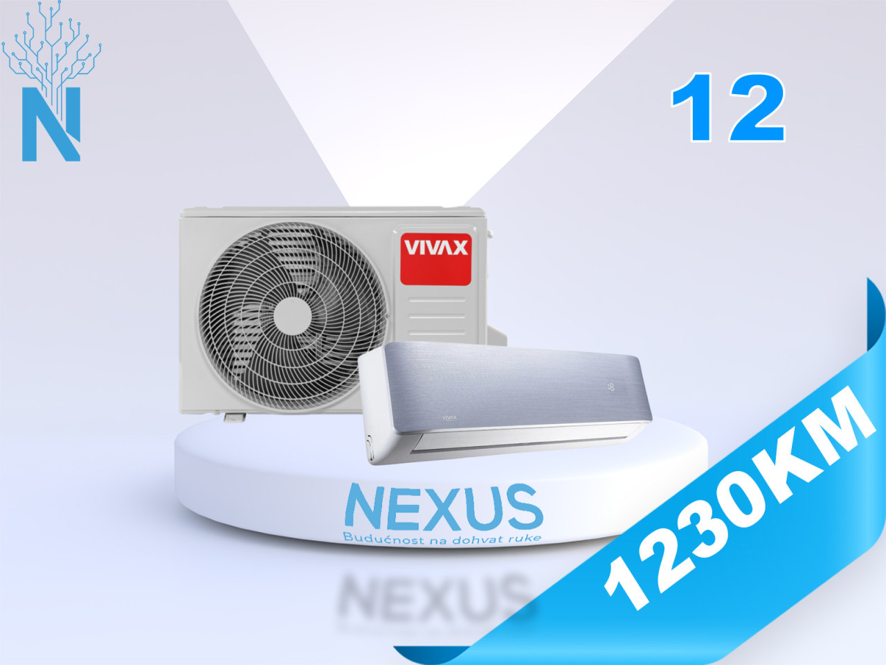 Vivax Klima AEHI ACP-12CH35AEHI+ 12-ka SILVER SIVA Inverter Wi-Fi — fotografija 1