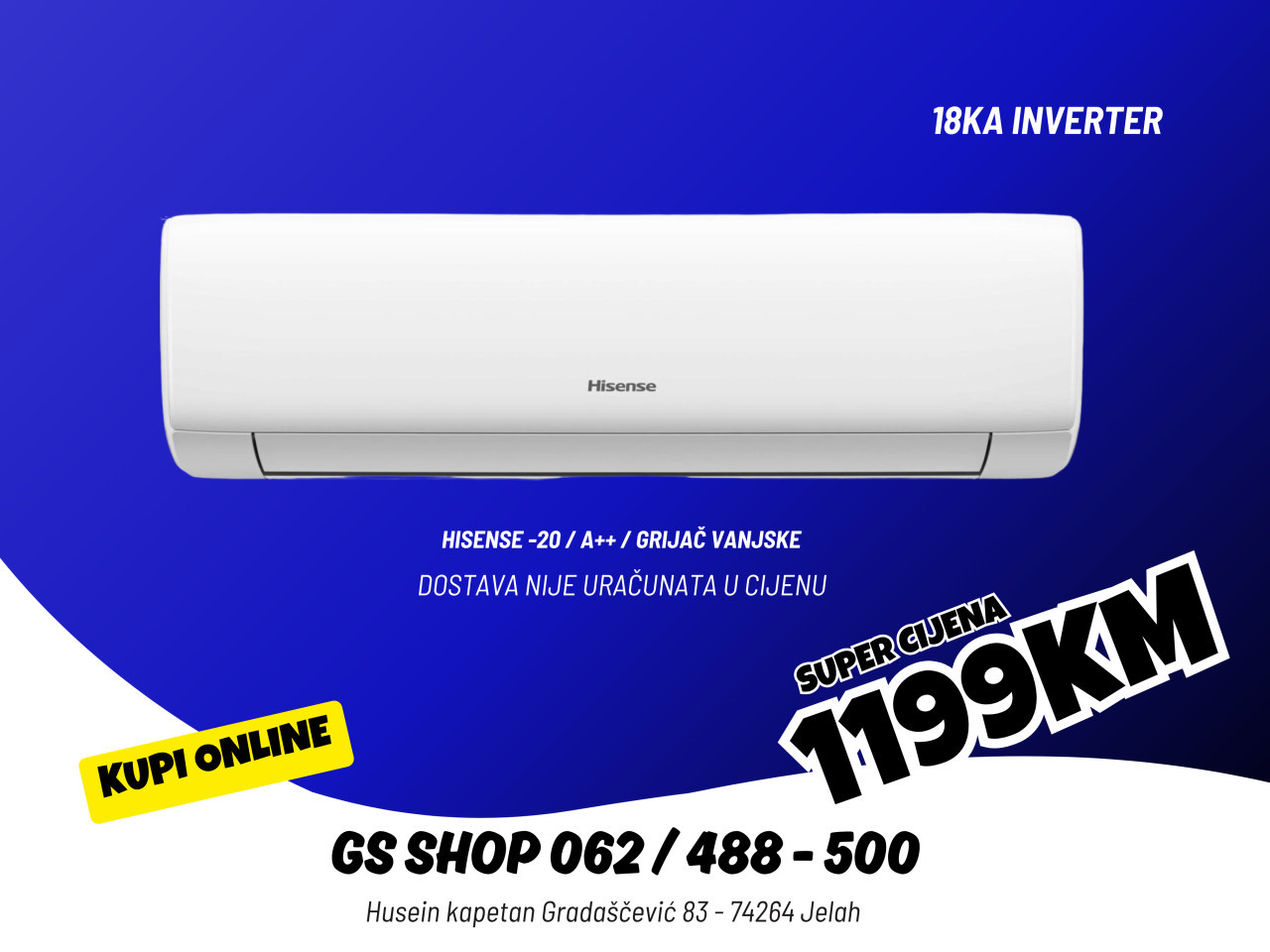 Klima Hisense 18-KA Wings Pro KB50 -20 GRIJAČ VANJSKE — fotografija 1