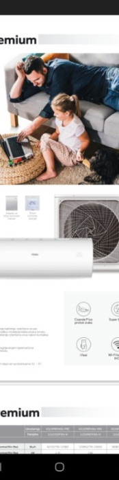 Inverter klima 12 Haier PEARL PREMIUM -25 A+++ 12ka wifi 12-ka — fotografija 1
