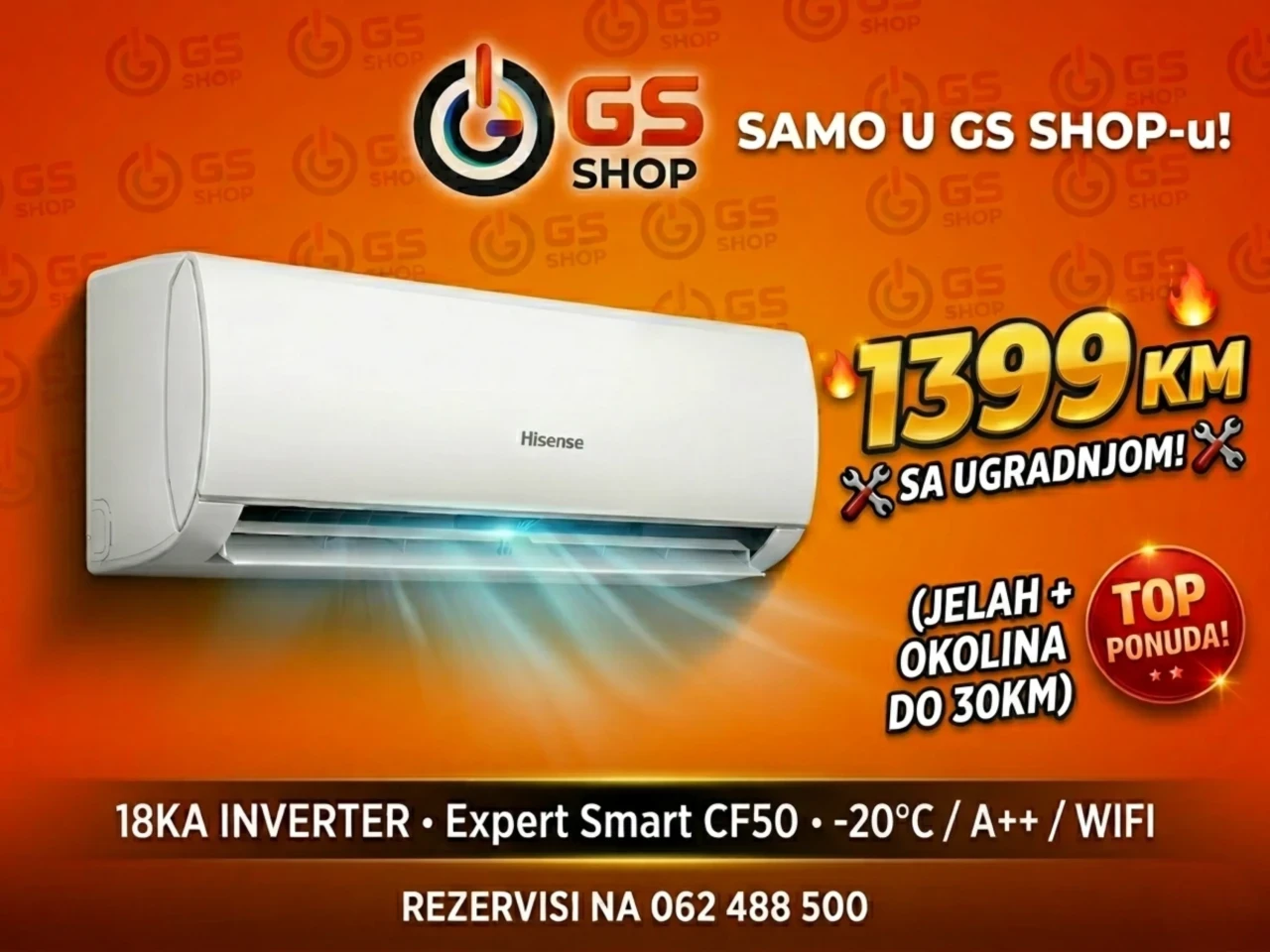 KLIMA HISENSE 18KA INVERTER SA UGRADNJOM (EXPERT SMART / -20) — fotografija 1