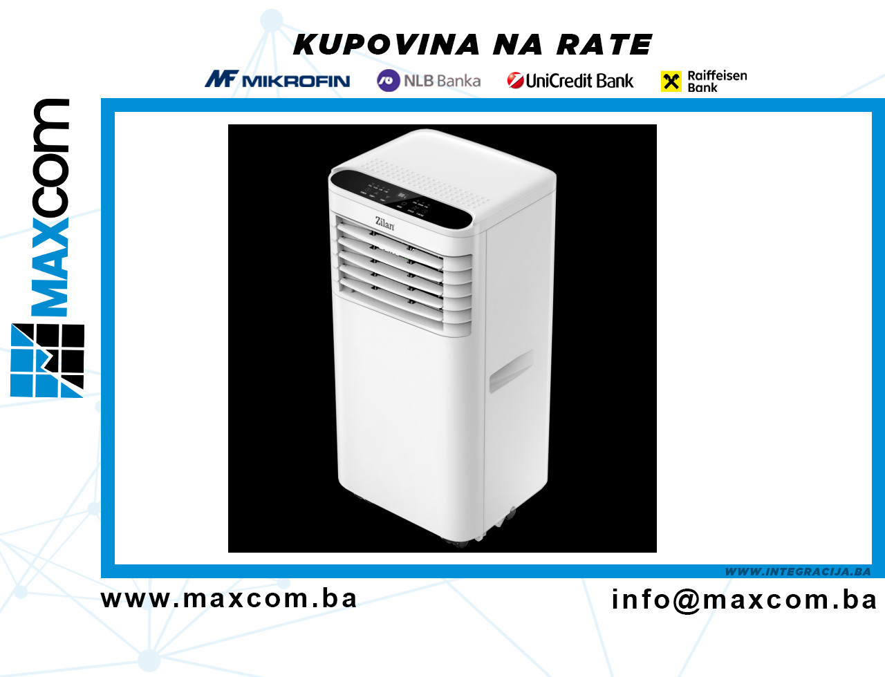 Zilan PrijenosniMobilni klima uređaj, 3u1, 9000 Btu, 2.6 kW - ZL — fotografija 1