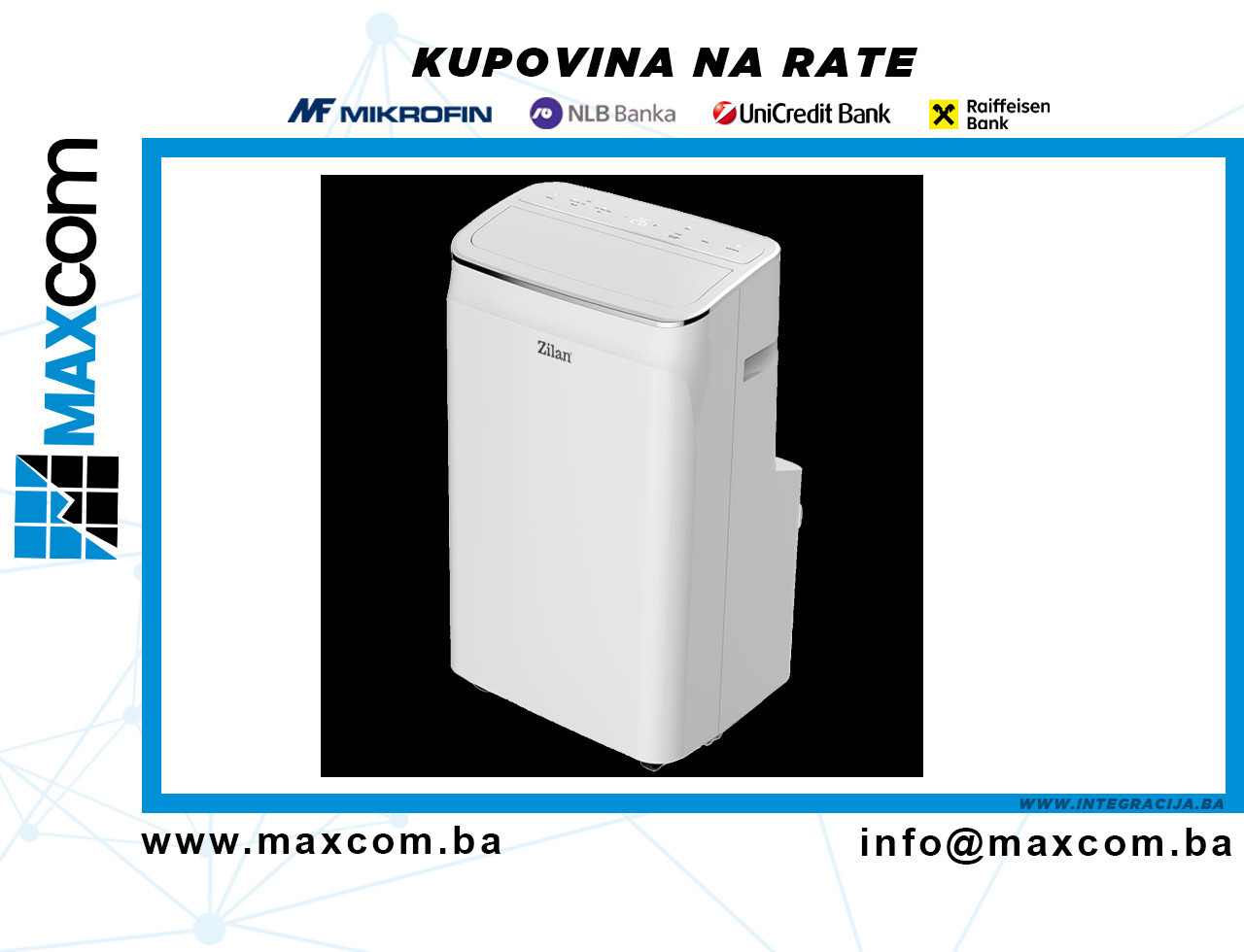 Zilan PrijenosniMobilni klima uređaj, 3u1, 12000Btu, 1350W, WiFI — fotografija 1
