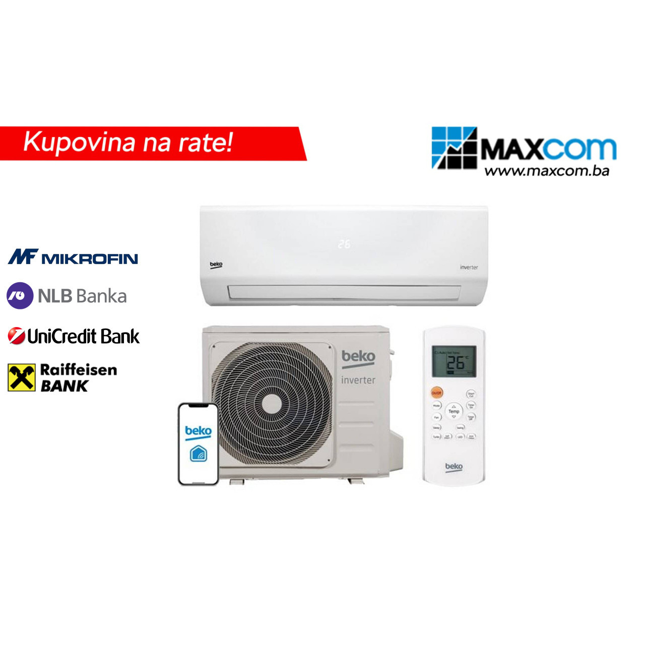 Beko Klima BEHPI 120/121 12-ka; Inverter + UGRADNJA — fotografija 1