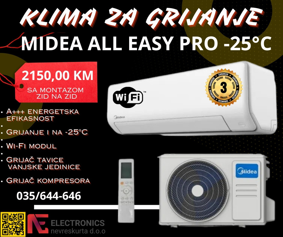 KLIMA MIDEA ALL EASY PRO (18-ka) SA MONTAZOM — fotografija 1
