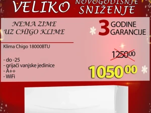 Klima Chigo 18000BTU AKCIJA do -25