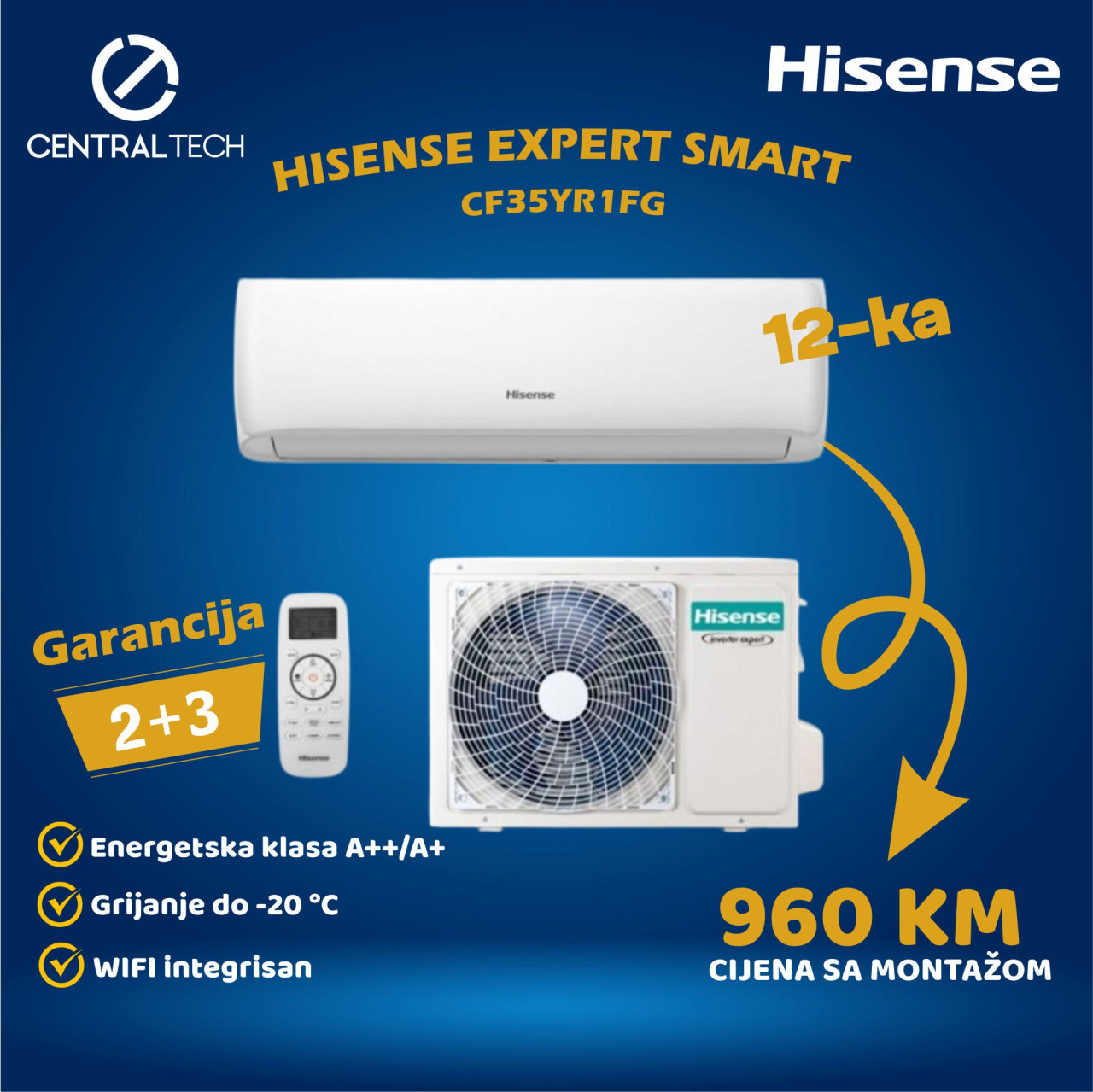 HISENSE EXPERT SMART 12 SA UGRADNJOM — fotografija 1