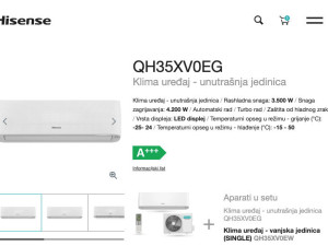 Hisense 12k WiFi A+++ INVERTER -25 QH35 Nordic PRO 12ka